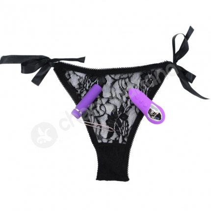 Nu Sensuelle Pleasure Panty Purple Bullet with 2 in 1 Vibrating Remote One Size Fits Most Panties