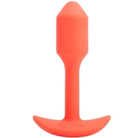 B-Vibe Orange Vibrating 3.4" Snug Plug 1 Weighted Butt Plug