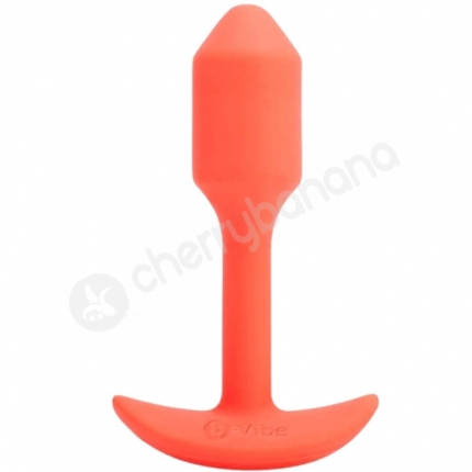 B-Vibe Orange Vibrating 3.4" Snug Plug 1 Weighted Butt Plug
