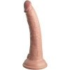 King Cock Elite 7'' Vibrating Flesh Dual Density Cock Dildo With Remote