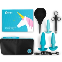 B-vibe Blue Anal Training Butt Plug 7 Piece Education Set