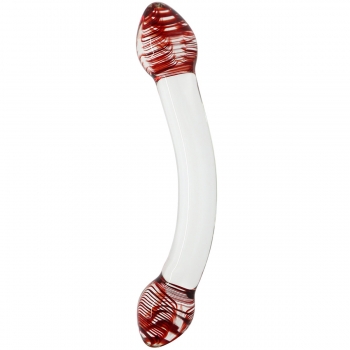 Crystal Pleasures Glass Red Head Lover Double Dildo