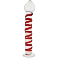 Crystal Pleasures Glass Swirled Candy Dildo