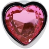 Hidden Treasures Silver & Pink Heart Gem 2.9" Butt Plug