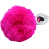 Hidden Treasures Silver & Pink Fluffy 2.9" Butt Plug