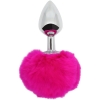 Hidden Treasures Silver & Pink Fluffy 2.9" Butt Plug