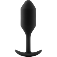 B-vibe Snug Plug 2 Black Silicone Weighted 4.5" Butt Plug