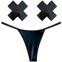 Dom Squad Wet Vinyl Panty & Pastie Set