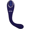 Evolved Bendable Sucker Blue Double Ended Vibrator With Clitoral Air Pressure Stimulation