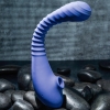 Evolved Bendable Sucker Blue Double Ended Vibrator With Clitoral Air Pressure Stimulation