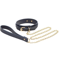 Bondage Couture Blue & Gold Collar & Leash