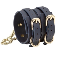 Bondage Couture Ankle Cuffs Blue & Gold Luxurious Restraints