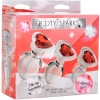 Booty Sparks Red Heart Gem Glass Anal Plug 3 Piece Set