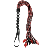 Saffron Cat-O-Nine-Tails Faux Leather Braided Flogger With Comfort Grip Handle