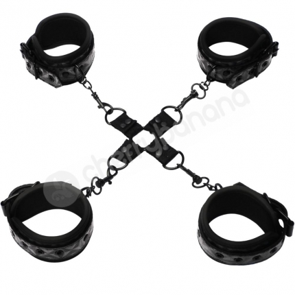 Whipsmart Diamond Hogtie Black 4 Cuff D-Ring Restraint System