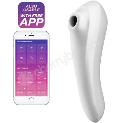 Satisfyer Dual Pleasure White App Controlled Vibrating Clitoral Stimulator