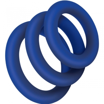 Zolo Extra Thick Blue Silicone Cock Rings - 3 Sizes