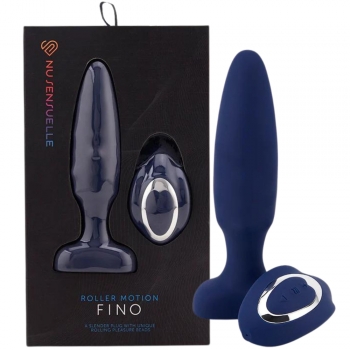 Nu Sensuelle Blue 4" Fino Roller Motion Anal Plug With Vibrating Remote Control