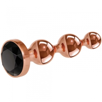 Gender X Gold Digger Medium Rose Gold Metal Butt Plug With Black Gem Base