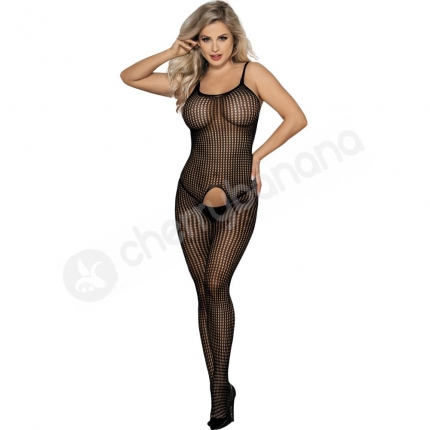 Cherry Banana Black Circle Fishnet Crotchless Bodystocking