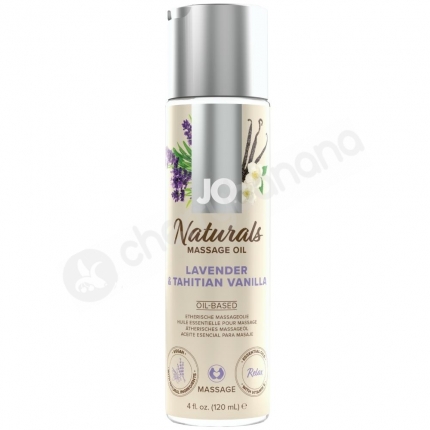 JO Naturals Lavender & Tahitian Vanilla Oil-Based Essential Massage Oil 120ml