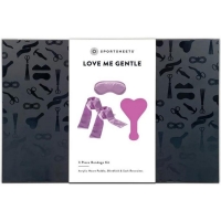 Sportsheets Love Me Gentle Bondage Kit With Acrylic Heart Paddle & Silky Blindfold & Restraints