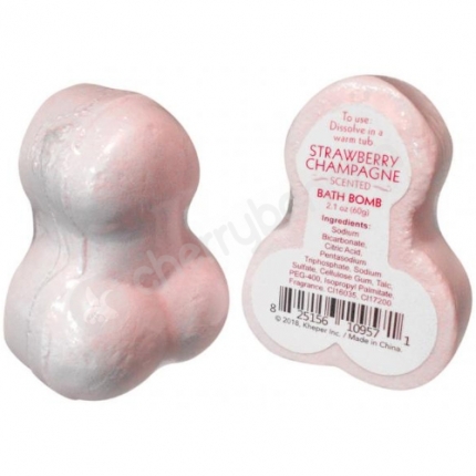 Naughty Penis Shaped Bath Bomb Strawberry Champagne Scented