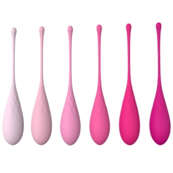 Playful Diamonds Kegel Balls Pink Weighted Training 6 Piece Set