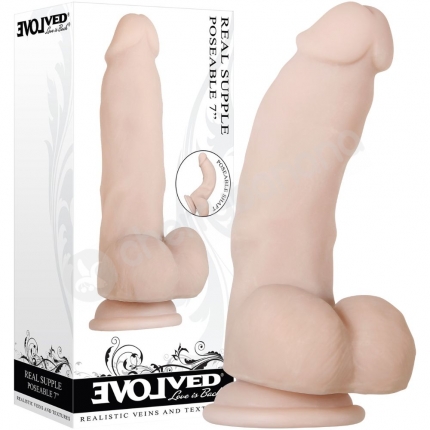 Evolved Real Supple Poseable 7'' Flesh Dildo