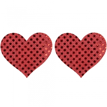 Cherry Banana My Heart Shines For You Red Sequin Nipple Pasties 2 Pack