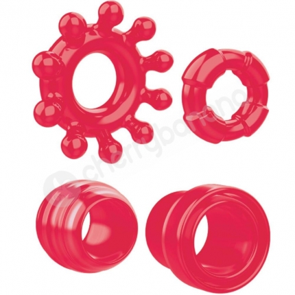 Zero Tolerance Ring The Alarm Red Cock Rings Set Of 4