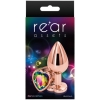 Rear Assets Rose Gold Metal 2.4" Butt Plug With Rainbow Heart Gem