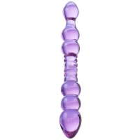 Sexus Glass Dildo Purple Double Ended 9" With Velvet Bag