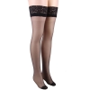 Cherry Banana Black Non-Slip Floral Lace Top Sheer Stockings