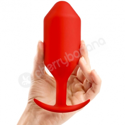 B-Vibe Red Snug Plug 6 Weighted 6.3" Silicone Anal Plug