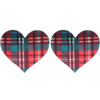 Cherry Banana Tart After Your Heart Tartan Print Nipple Pasties 2 Pack