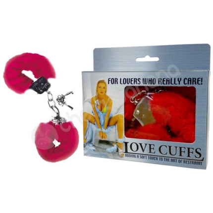 Red Fluffy Love Cuffs
