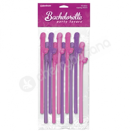 Dicky Pink/Purple Sipping Straws 10 Pack